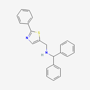 1,1-diphenyl-N-[(2-phenyl-1,3-thiazol-5-yl)methyl]methanamine