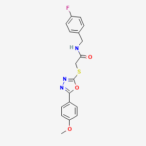 molecular formula C18H16FN3O3S B7476506 N-[(4-fluorophenyl)methyl]-2-[[5-(4-methoxyphenyl)-1,3,4-oxadiazol-2-yl]sulfanyl]acetamide 