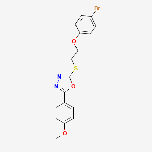 molecular formula C17H15BrN2O3S B7476512 2-[2-(4-Bromophenoxy)ethylsulfanyl]-5-(4-methoxyphenyl)-1,3,4-oxadiazole 