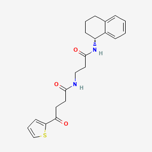 molecular formula C21H24N2O3S B7476517 4-oxo-N-[3-oxo-3-[[(1R)-1,2,3,4-tetrahydronaphthalen-1-yl]amino]propyl]-4-thiophen-2-ylbutanamide 