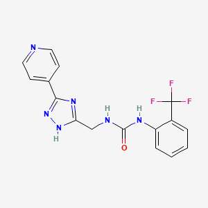 molecular formula C16H13F3N6O B7476545 1-[(3-pyridin-4-yl-1H-1,2,4-triazol-5-yl)methyl]-3-[2-(trifluoromethyl)phenyl]urea 