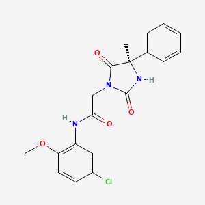 N-(5-chloro-2-methoxyphenyl)-2-[(4R)-4-methyl-2,5-dioxo-4-phenylimidazolidin-1-yl]acetamide