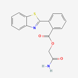 molecular formula C16H12N2O3S B7476588 (2-Amino-2-oxoethyl) 2-(1,3-benzothiazol-2-yl)benzoate 