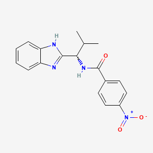 molecular formula C18H18N4O3 B7476593 N-[(1S)-1-(1H-benzimidazol-2-yl)-2-methylpropyl]-4-nitrobenzamide 