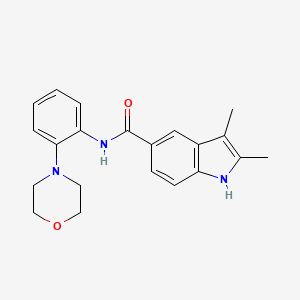 molecular formula C21H23N3O2 B7476613 2,3-dimethyl-N-(2-morpholin-4-ylphenyl)-1H-indole-5-carboxamide 
