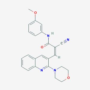 molecular formula C24H22N4O3 B7476618 2-cyano-N-(3-methoxyphenyl)-3-[2-(morpholin-4-yl)quinolin-3-yl]prop-2-enamide 
