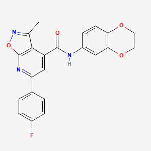 molecular formula C22H16FN3O4 B7476624 N-(2,3-dihydro-1,4-benzodioxin-6-yl)-6-(4-fluorophenyl)-3-methyl[1,2]oxazolo[5,4-b]pyridine-4-carboxamide 