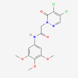 molecular formula C15H15Cl2N3O5 B7476631 2-(4,5-dichloro-6-oxopyridazin-1-yl)-N-(3,4,5-trimethoxyphenyl)acetamide 