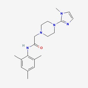 molecular formula C19H27N5O B7476633 2-[4-(1-methylimidazol-2-yl)piperazin-1-yl]-N-(2,4,6-trimethylphenyl)acetamide 