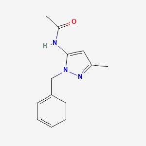 molecular formula C13H15N3O B7476638 N-(2-benzyl-5-methylpyrazol-3-yl)acetamide 