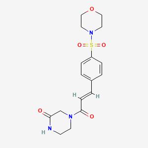 molecular formula C17H21N3O5S B7476652 4-[(E)-3-(4-morpholin-4-ylsulfonylphenyl)prop-2-enoyl]piperazin-2-one 