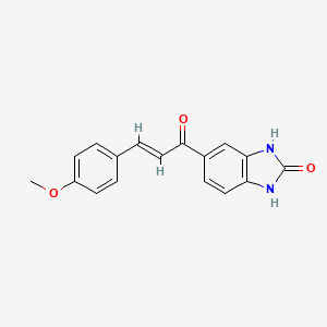 molecular formula C17H14N2O3 B7476661 5-[(E)-3-(4-methoxyphenyl)prop-2-enoyl]-1,3-dihydrobenzimidazol-2-one 