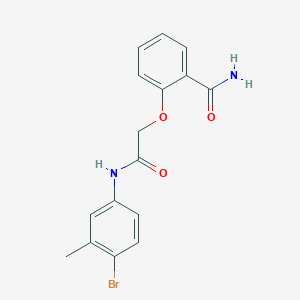 molecular formula C16H15BrN2O3 B7476703 2-[2-(4-Bromo-3-methylanilino)-2-oxoethoxy]benzamide 