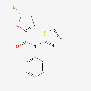 molecular formula C15H11BrN2O2S B7476707 5-bromo-N-(4-methyl-1,3-thiazol-2-yl)-N-phenylfuran-2-carboxamide 