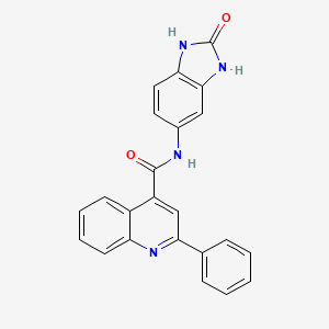 molecular formula C23H16N4O2 B7476722 N-(2-oxo-1,3-dihydrobenzimidazol-5-yl)-2-phenylquinoline-4-carboxamide 