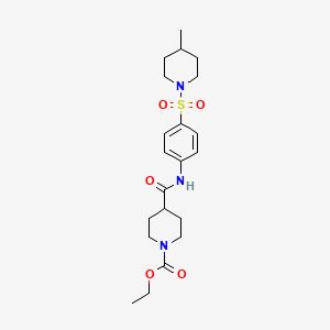 Ethyl 4-[[4-(4-methylpiperidin-1-yl)sulfonylphenyl]carbamoyl]piperidine-1-carboxylate
