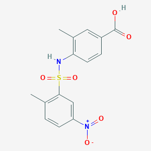 molecular formula C15H14N2O6S B7476741 3-Methyl-4-[(2-methyl-5-nitrophenyl)sulfonylamino]benzoic acid 