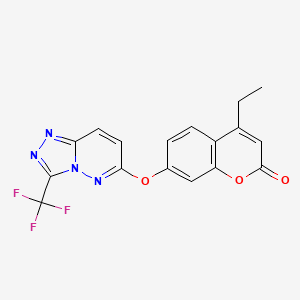 4-Ethyl-7-[[3-(trifluoromethyl)-[1,2,4]triazolo[4,3-b]pyridazin-6-yl]oxy]chromen-2-one