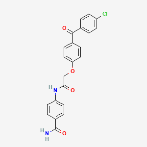 molecular formula C22H17ClN2O4 B7476799 4-[[2-[4-(4-Chlorobenzoyl)phenoxy]acetyl]amino]benzamide 