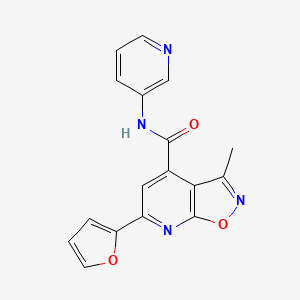 molecular formula C17H12N4O3 B7476800 6-(furan-2-yl)-3-methyl-N-pyridin-3-yl-[1,2]oxazolo[5,4-b]pyridine-4-carboxamide 