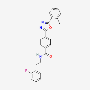 molecular formula C24H20FN3O2 B7476802 N-[2-(2-fluorophenyl)ethyl]-4-[5-(2-methylphenyl)-1,3,4-oxadiazol-2-yl]benzamide 