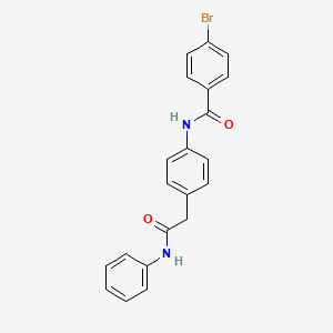 molecular formula C21H17BrN2O2 B7476804 N-[4-(2-anilino-2-oxoethyl)phenyl]-4-bromobenzamide 