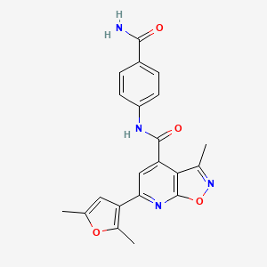 N-(4-carbamoylphenyl)-6-(2,5-dimethylfuran-3-yl)-3-methyl-[1,2]oxazolo[5,4-b]pyridine-4-carboxamide