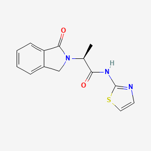 molecular formula C14H13N3O2S B7476826 (2S)-2-(3-oxo-1H-isoindol-2-yl)-N-(1,3-thiazol-2-yl)propanamide 