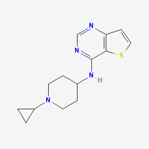 molecular formula C14H18N4S B7476858 N-(1-cyclopropylpiperidin-4-yl)thieno[3,2-d]pyrimidin-4-amine 