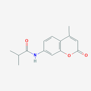 molecular formula C14H15NO3 B7476865 2-methyl-N-(4-methyl-2-oxochromen-7-yl)propanamide 
