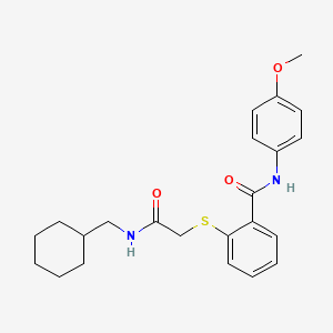 molecular formula C23H28N2O3S B7476883 2-({[(cyclohexylmethyl)carbamoyl]methyl}sulfanyl)-N-(4-methoxyphenyl)benzamide 