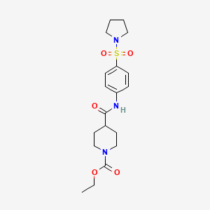 Ethyl 4-[(4-pyrrolidin-1-ylsulfonylphenyl)carbamoyl]piperidine-1-carboxylate