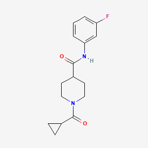 molecular formula C16H19FN2O2 B7476908 1-(cyclopropanecarbonyl)-N-(3-fluorophenyl)piperidine-4-carboxamide 