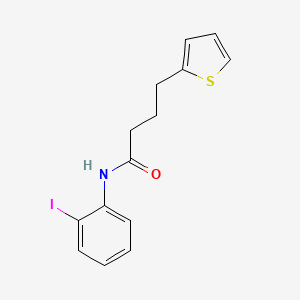 molecular formula C14H14INOS B7476928 N-(2-iodophenyl)-4-thiophen-2-ylbutanamide 