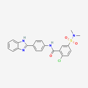 molecular formula C22H19ClN4O3S B7476957 N-[4-(1H-benzimidazol-2-yl)phenyl]-2-chloro-5-(dimethylsulfamoyl)benzamide 