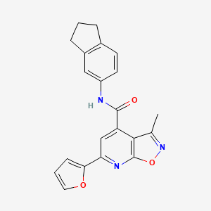 molecular formula C21H17N3O3 B7476962 N-(2,3-dihydro-1H-inden-5-yl)-6-(furan-2-yl)-3-methyl[1,2]oxazolo[5,4-b]pyridine-4-carboxamide 