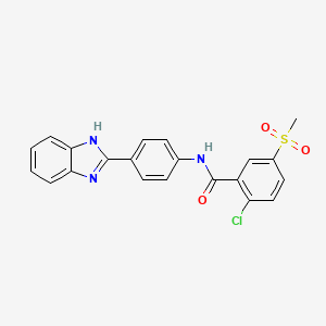 molecular formula C21H16ClN3O3S B7476970 N-[4-(1H-benzimidazol-2-yl)phenyl]-2-chloro-5-methylsulfonylbenzamide 