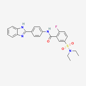 N-[4-(1H-benzimidazol-2-yl)phenyl]-5-(diethylsulfamoyl)-2-fluorobenzamide