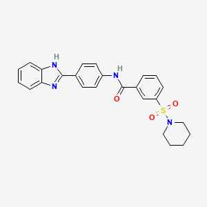 molecular formula C25H24N4O3S B7477000 N-[4-(1H-benzimidazol-2-yl)phenyl]-3-piperidin-1-ylsulfonylbenzamide 
