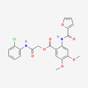 molecular formula C22H19ClN2O7 B7477011 [2-(2-Chloroanilino)-2-oxoethyl] 2-(furan-2-carbonylamino)-4,5-dimethoxybenzoate 