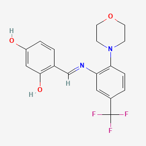 molecular formula C18H17F3N2O3 B7477019 4-[[2-Morpholin-4-yl-5-(trifluoromethyl)phenyl]iminomethyl]benzene-1,3-diol 