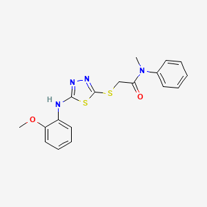 2-[[5-(2-methoxyanilino)-1,3,4-thiadiazol-2-yl]sulfanyl]-N-methyl-N-phenylacetamide