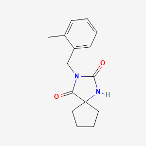 molecular formula C15H18N2O2 B7477044 3-[(2-Methylphenyl)methyl]-1,3-diazaspiro[4.4]nonane-2,4-dione 