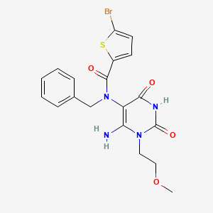 molecular formula C19H19BrN4O4S B7477071 N-[6-amino-1-(2-methoxyethyl)-2,4-dioxopyrimidin-5-yl]-N-benzyl-5-bromothiophene-2-carboxamide 