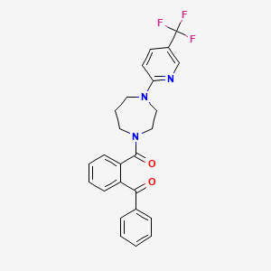 molecular formula C25H22F3N3O2 B7477086 Phenyl-[2-[4-[5-(trifluoromethyl)pyridin-2-yl]-1,4-diazepane-1-carbonyl]phenyl]methanone 