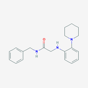 molecular formula C20H25N3O B7477098 N-benzyl-2-(2-piperidin-1-ylanilino)acetamide 