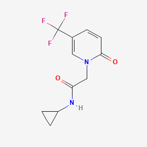 molecular formula C11H11F3N2O2 B7477100 N-cyclopropyl-2-[2-oxo-5-(trifluoromethyl)pyridin-1-yl]acetamide 