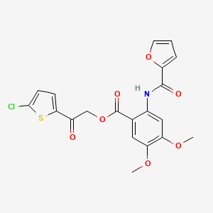 molecular formula C20H16ClNO7S B7477101 [2-(5-Chlorothiophen-2-yl)-2-oxoethyl] 2-(furan-2-carbonylamino)-4,5-dimethoxybenzoate 