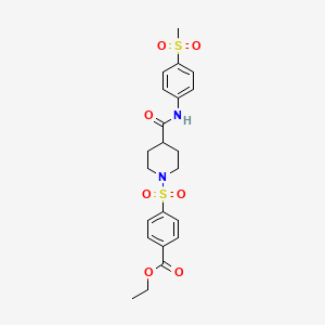 molecular formula C22H26N2O7S2 B7477129 Ethyl 4-[4-[(4-methylsulfonylphenyl)carbamoyl]piperidin-1-yl]sulfonylbenzoate 