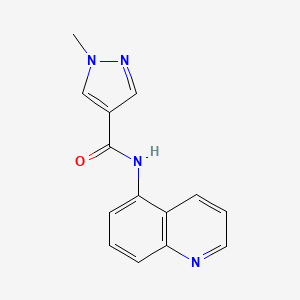 molecular formula C14H12N4O B7477142 1-methyl-N-quinolin-5-ylpyrazole-4-carboxamide 